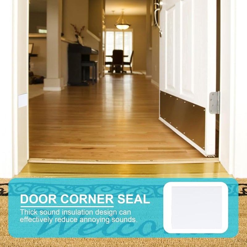 25 Pcs White Self Adhesive Door Corner Seal Strips Sound Insulation Windproof Draft Excluder Pads - Image 4